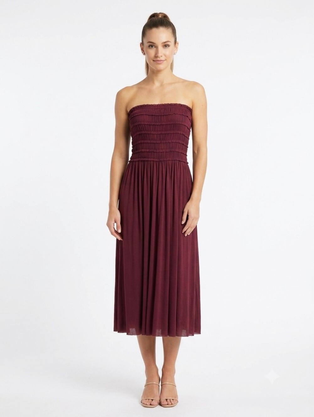 Vintage!!! Max Studio ✨️ Y2K Silk Dress in Deep Burgundy Size XS